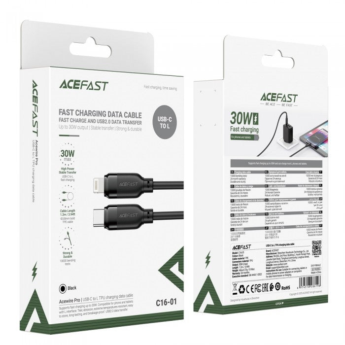 AceFast C16 01 TPU charging data cable USB C to L Secondary image