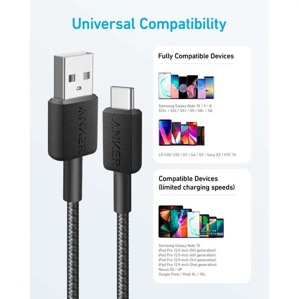 Anker 322 USB-A to USB-C Braided Cable 3 ft Secondary image