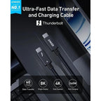 Anker Thunderbolt 4 Cable 40Gbps 100W